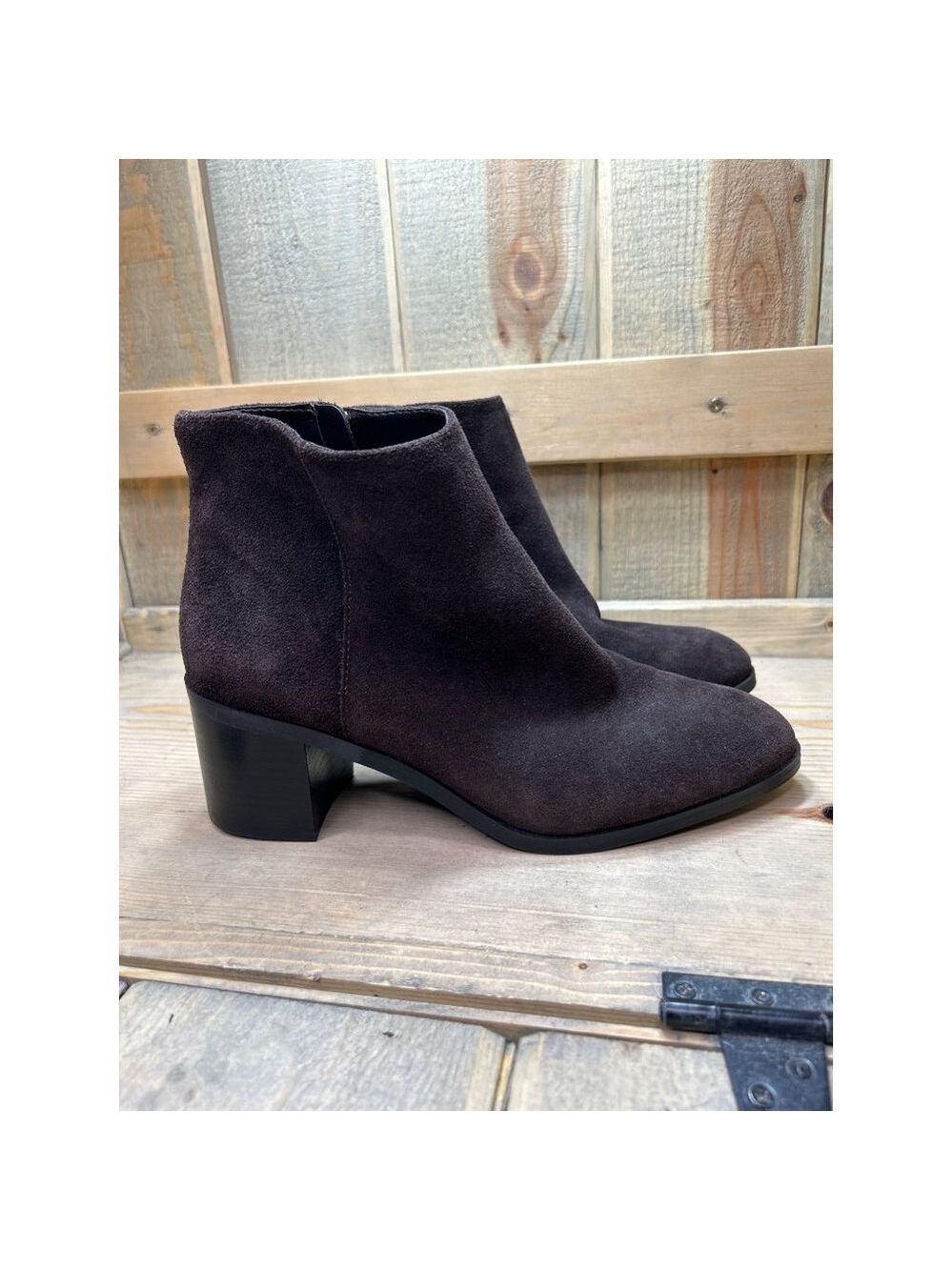 Vince Camuto Suede Leather Side Zip Booties Fall WomensUS9 Brown